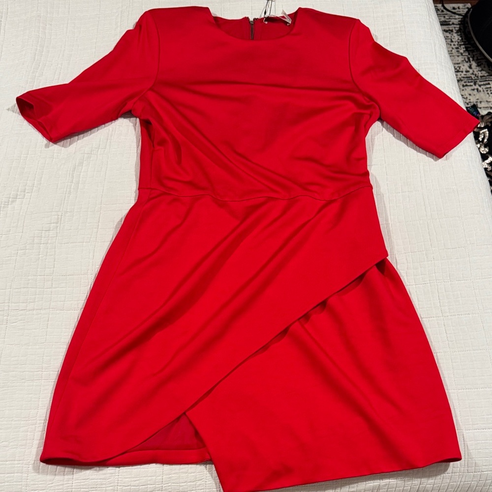 Alice + Olivia Vibrant Red Asymmetrical Dress
